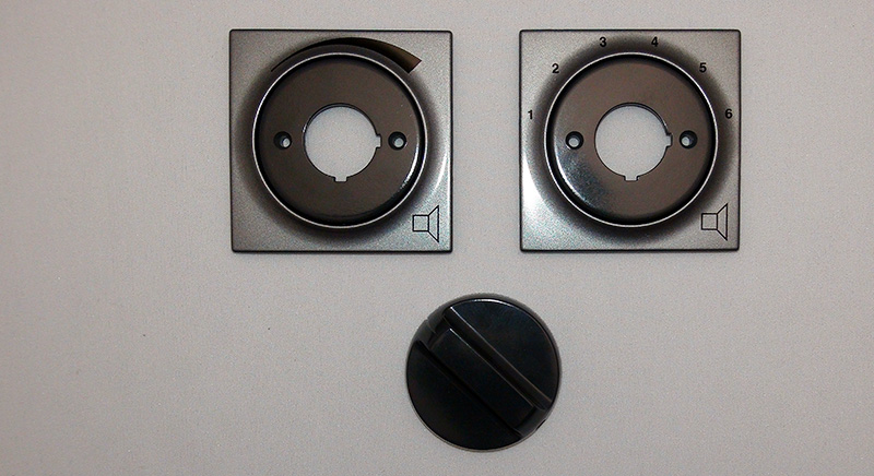 Oberteile für Lautstärkesteller und Programmwahlschalter GIRA Trias braun/Metallic